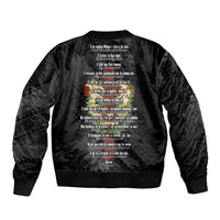 Hawaii Ka Pule a ka Haku Memorial Bomber Jacket Flower Lei Cross - Black LT7 - Polynesian Pride