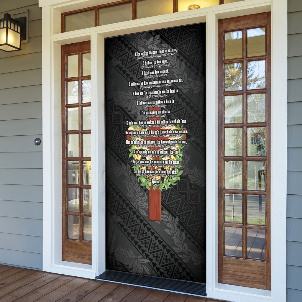 Hawaii Ka Pule a ka Haku Memorial Door Cover Flower Lei Cross - Black LT7 - Polynesian Pride