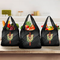 Hawaii Ka Pule a ka Haku Memorial Grocery Bag Flower Lei Cross - Black LT7 3-pack One Size Black - Polynesian Pride