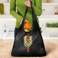 Hawaii Ka Pule a ka Haku Memorial Grocery Bag Flower Lei Cross - Black LT7 - Polynesian Pride