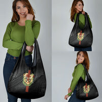 Hawaii Ka Pule a ka Haku Memorial Grocery Bag Flower Lei Cross - Black LT7 - Polynesian Pride