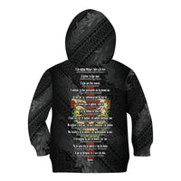 Hawaii Ka Pule a ka Haku Memorial Kid Hoodie Flower Lei Cross - Black LT7 - Polynesian Pride
