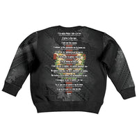 Hawaii ⁠Ka Pule a ka Haku Memorial Kid Ugly Christmas Sweater Flower Lei Cross - Black