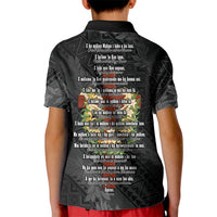 Hawaii Ka Pule a ka Haku Memorial Kid Polo Shirt Flower Lei Cross - Black LT7 - Polynesian Pride