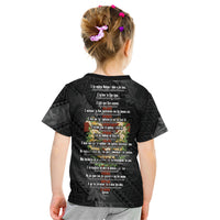 Hawaii Ka Pule a ka Haku Memorial Kid T Shirt Flower Lei Cross - Black LT7 - Polynesian Pride