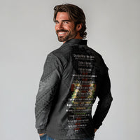 Hawaii Ka Pule a ka Haku Memorial Long Sleeve Polo Shirt Flower Lei Cross - Black LT7 - Polynesian Pride