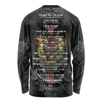 Hawaii Ka Pule a ka Haku Memorial Long Sleeve Shirt Flower Lei Cross - Black LT7 - Polynesian Pride