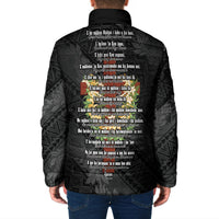 Hawaii ⁠Ka Pule a ka Haku Memorial Padded Jacket Flower Lei Cross - Black