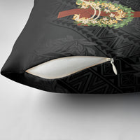 Hawaii Ka Pule a ka Haku Memorial Pillow Cover Flower Lei Cross - Black LT7 - Polynesian Pride
