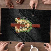 Hawaii ⁠Ka Pule a ka Haku Memorial Puzzle Flower Lei Cross - Black