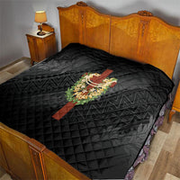 Hawaii Ka Pule a ka Haku Memorial Quilt Flower Lei Cross - Black LT7 - Polynesian Pride