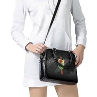 Hawaii Ka Pule a ka Haku Memorial Shoulder Handbag Flower Lei Cross - Black LT7 - Polynesian Pride