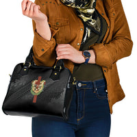 Hawaii Ka Pule a ka Haku Memorial Shoulder Handbag Flower Lei Cross - Black LT7 - Polynesian Pride