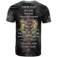 Hawaii Ka Pule a ka Haku Memorial T Shirt Flower Lei Cross - Black LT7 - Polynesian Pride