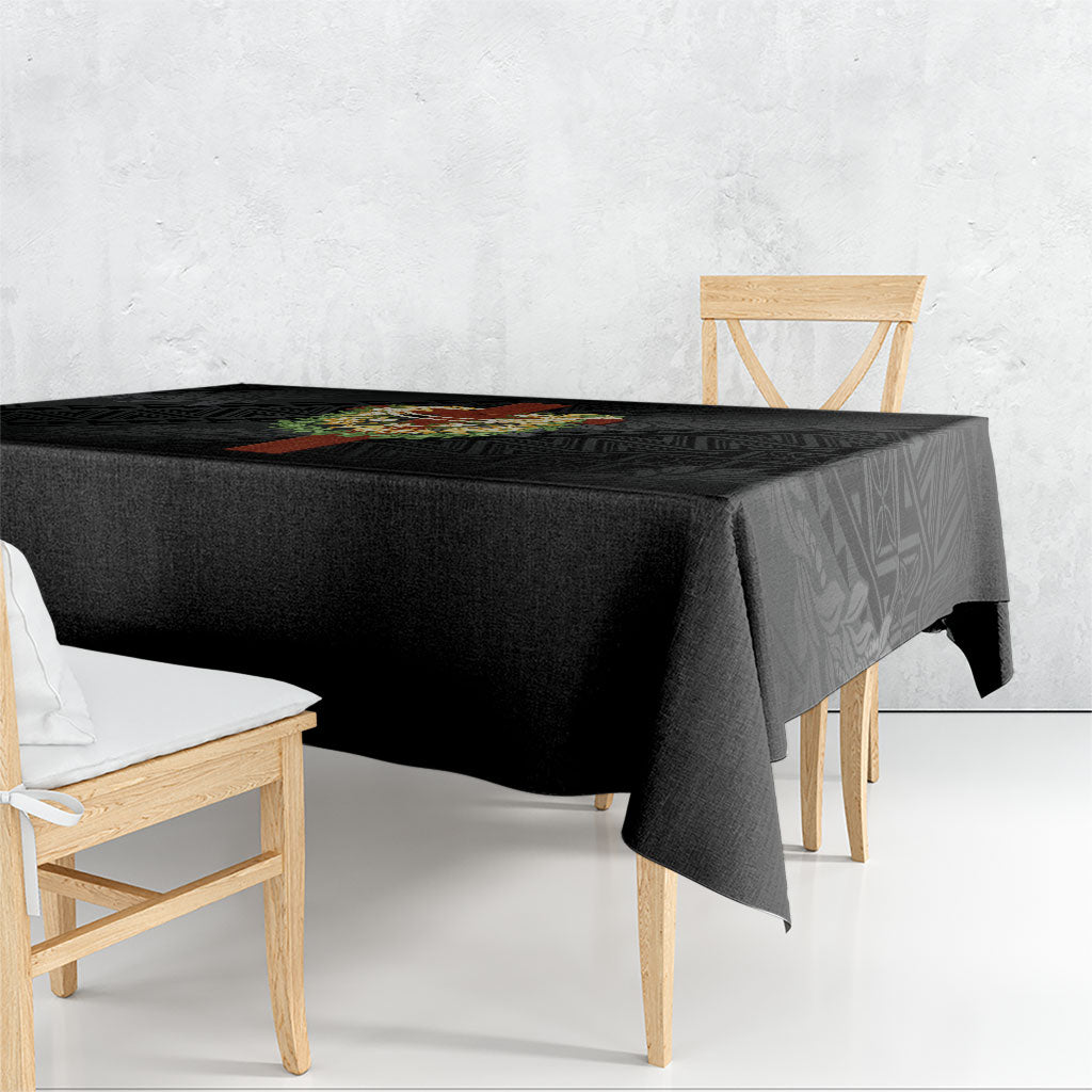 Hawaii Ka Pule a ka Haku Memorial Tablecloth Flower Lei Cross - Black LT7 - Polynesian Pride
