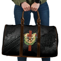 Hawaii Ka Pule a ka Haku Memorial Travel Bag Flower Lei Cross - Black LT7 Black - Polynesian Pride