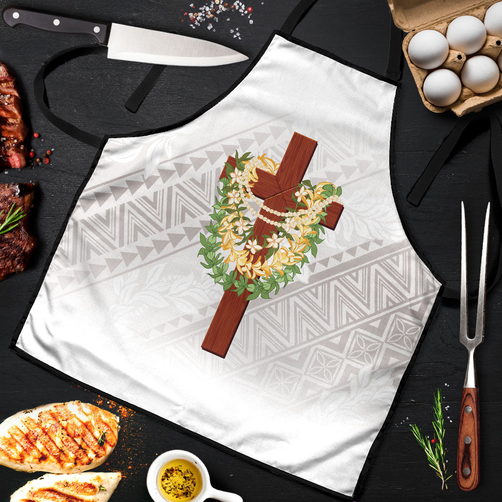 Hawaii Ka Pule a ka Haku Memorial Apron Flower Lei Cross - Ivory White LT7 Ivory - Polynesian Pride