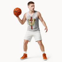 Hawaii Ka Pule a ka Haku Memorial Basketball Jersey Flower Lei Cross - Ivory White LT7 - Polynesian Pride