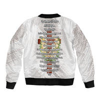 Hawaii Ka Pule a ka Haku Memorial Bomber Jacket Flower Lei Cross - Ivory White LT7 - Polynesian Pride