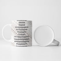 Hawaii ⁠Ka Pule a ka Haku Memorial Ceramic Mug Flower Lei Cross - Ivory White