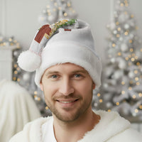 Hawaii ⁠Ka Pule a ka Haku Memorial Christmas Santa Hat Flower Lei Cross - Ivory White