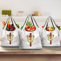 Hawaii ⁠Ka Pule a ka Haku Memorial Grocery Bag Flower Lei Cross - Ivory White