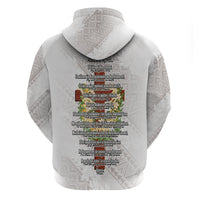 Hawaii Ka Pule a ka Haku Memorial Hoodie Flower Lei Cross - Ivory White LT7 - Polynesian Pride