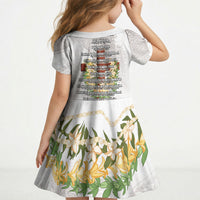 Hawaii Ka Pule a ka Haku Memorial Kid Short Sleeve Dress Flower Lei Cross - Ivory White LT7 - Polynesian Pride