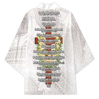 Hawaii ⁠Ka Pule a ka Haku Memorial Kimono Flower Lei Cross - Ivory White