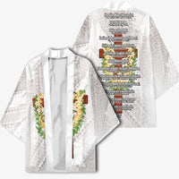 Hawaii ⁠Ka Pule a ka Haku Memorial Kimono Flower Lei Cross - Ivory White