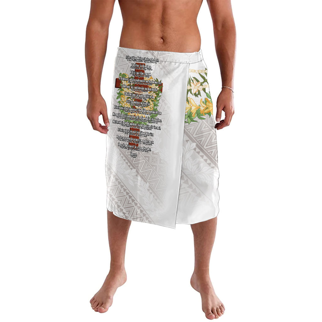 Hawaii Ka Pule a ka Haku Memorial Lavalava Flower Lei Cross - Ivory White LT7 Ivory - Polynesian Pride