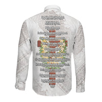 Hawaii Ka Pule a ka Haku Memorial Long Sleeve Button Shirt Flower Lei Cross - Ivory White LT7 - Polynesian Pride