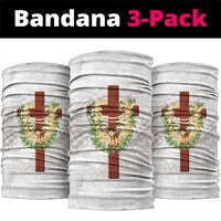 Hawaii Ka Pule a ka Haku Memorial Neck Gaiter Flower Lei Cross - Ivory White LT7 package One Size: 25*50cm Ivory - Polynesian Pride
