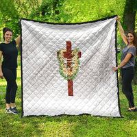 Hawaii Ka Pule a ka Haku Memorial Quilt Flower Lei Cross - Ivory White LT7 - Polynesian Pride