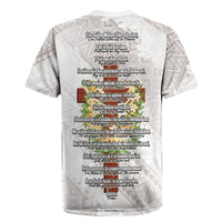 Hawaii Ka Pule a ka Haku Memorial Rugby Jersey Flower Lei Cross - Ivory White LT7 - Polynesian Pride