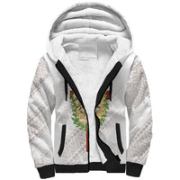 Hawaii Ka Pule a ka Haku Memorial Sherpa Hoodie Flower Lei Cross - Ivory White LT7 Unisex Ivory - Polynesian Pride
