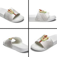 Hawaii Ka Pule a ka Haku Memorial Slide Sandals Flower Lei Cross - Ivory White LT7 - Polynesian Pride