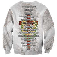 Hawaii Ka Pule a ka Haku Memorial Sweatshirt Flower Lei Cross - Ivory White LT7 - Polynesian Pride