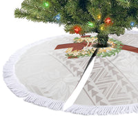 Hawaii ⁠Ka Pule a ka Haku Memorial Tree Skirt Flower Lei Cross - Ivory White