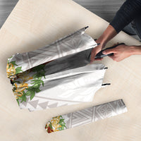 Hawaii ⁠Ka Pule a ka Haku Memorial Umbrella Flower Lei Cross - Ivory White