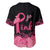 Polynesian Baseball Jersey Plumeria Breast Cancer Awareness Survivor Ribbon Pink LT7 - Polynesian Pride