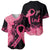 Polynesian Baseball Jersey Plumeria Breast Cancer Awareness Survivor Ribbon Pink LT7 - Polynesian Pride