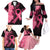 Polynesian Family Matching Off Shoulder Long Sleeve Dress and Hawaiian Shirt Plumeria Breast Cancer Awareness Survivor Ribbon Pink LT7 - Polynesian Pride