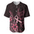 Polynesian Baseball Jersey Breast Cancer RIbbon Butterfly Mix Plumeria Curves Pink LT7 Black Pink - Polynesian Pride