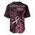 Polynesian Baseball Jersey Breast Cancer RIbbon Butterfly Mix Plumeria Curves Pink LT7 - Polynesian Pride