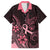 Polynesian Family Matching Long Sleeve Bodycon Dress and Hawaiian Shirt Breast Cancer RIbbon Butterfly Mix Plumeria Curves Pink LT7 Dad's Shirt - Short Sleeve Black Pink - Polynesian Pride