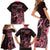 Polynesian Family Matching Short Sleeve Bodycon Dress and Hawaiian Shirt Breast Cancer RIbbon Butterfly Mix Plumeria Curves Pink LT7 - Polynesian Pride