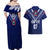 Personalised Samoa Rugby Couples Matching Off Shoulder Maxi Dress and Hawaiian Shirt World Cup 2023 Siamupini Siva Tau LT7 - Polynesian Pride