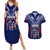 Personalised Samoa Rugby Couples Matching Summer Maxi Dress and Hawaiian Shirt World Cup 2023 Siamupini Siva Tau LT7 Blue - Polynesian Pride