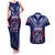 Personalised Samoa Rugby Couples Matching Tank Maxi Dress and Hawaiian Shirt World Cup 2023 Siamupini Siva Tau LT7 Blue - Polynesian Pride